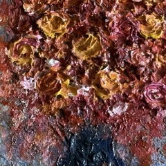 Vintage Floral Impasto Still Life Painting on Canvas Signed