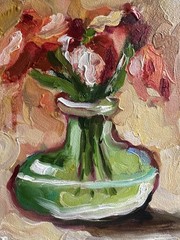 original oil painting Floral Flowers 15х20cm Wall Art Semi-Abstract Still Life