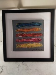 Framed 13 Inch Original Signed Modern Abstract Acrylic Oil Painting New w/ COA