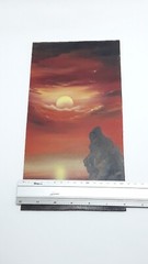Vintage Original Gift Painting The Thinker Oil Painting Landscape Nature Canvas
