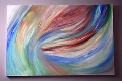 Vertigo in the sea by Nadia Lopez, original fine art oil painting
