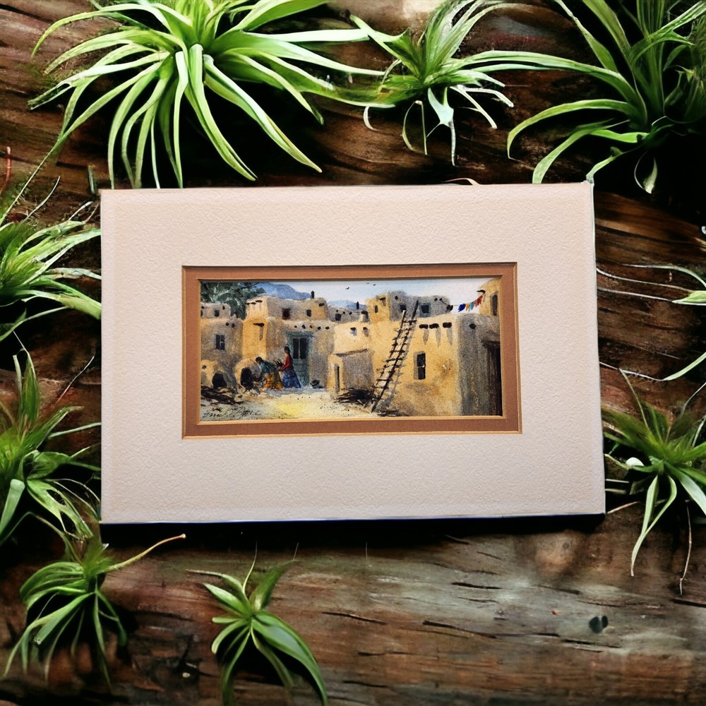 Pueblo Morning Acrylic Painting Arizona Artist Erin O’Dell Signed Matted Art