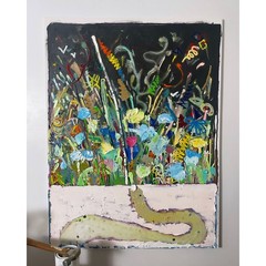 Electrifying Joy 36 x 48 Abstract Expressionist Floral Painting Large By O