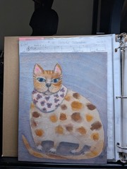 Original Watercolor Painting RBakerKates OOAK Cat Animal Art Folkart Medium Boho