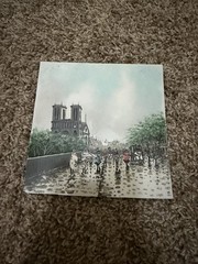 Vintage French Paris Street Scene Oil Painting on Board Mid-Century 6×6