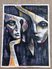 oil on canvas LA Mascara cuban beautifull art 70×50 cm Rafael mulet Sanchez