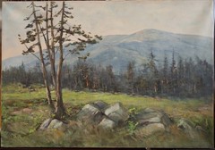 Beautiful Oil Painting „Mountain Landscape“ by Jan Sklenar (Czech, born 1931)