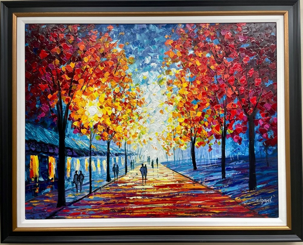 Slava Ilyayev „Evening Stroll“ Hand Signed Limited Edition Serigraph on Canvas