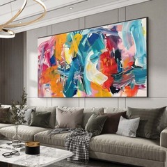 Modern Palette Knife Texture Colorful Abstract Wall Art Oversize Oil Painting#06