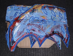 JRUDY Artist Painting Angel On Cardboard OOAK 43 inches long