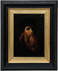 Italian School Early 20th Century Oil – Portrait of Leonardo da Vinci