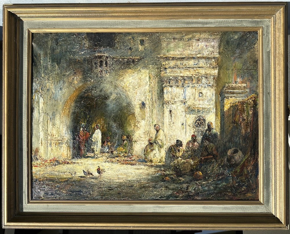 Orientalist Oil Painting Douglas Arthur Teed Moorish Art 1919 32”x43”