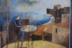 SIGNED FRAMED DOUBLE MATTED DIDIER LOURENCO COLOR PRINT „SUNSET AMONG THE TREES“