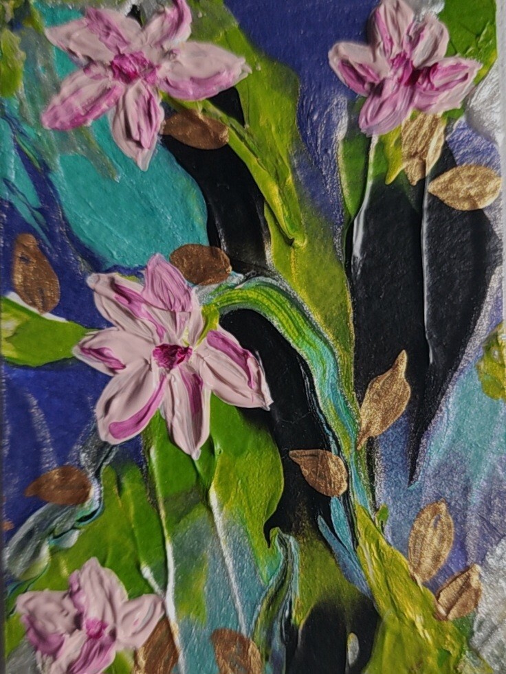 ACEO Original Abstract Acrylic Unique Painting One of a Kind, 2.5 x 3.5 in.