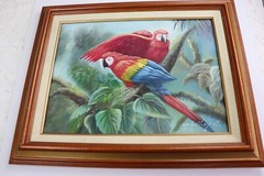 Mariel Chapot Oil of Two Macaws