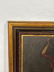 Old Vintage Hungarian Original Oil Painting Portrait of Woman Signed Framed