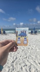 ACEO Original Watercolor Painting PRINT Beach Chairs by Emily