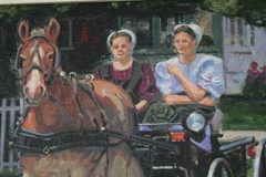 Signed Donald Curren Original Oil Painting Title Carrige Ride