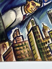 Antique Painting WW2 War Russia America WPA Sylvia Ludins Jewish Holocaust NYC