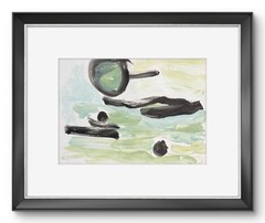 Contemporary Abstract Painting Textured Paper 12×16 R Stevens