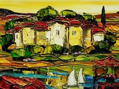 Maya Eventov Untitled Oil Canvas with beautiful Custom Frame ME121506-20