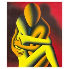 Mark Kostabi „Even Closer“ signed original painting canvas art