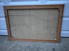 Snowy outdoor landscape art in frame 37” x 24”