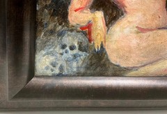 Woman & Bear Skull Memento Mori Vanitas Painting La Petite Mort [1306AG]