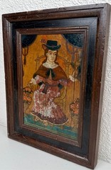Antique Oil Painting Mexican Retablo Santo Atocha Christ Child Colonial 19th C.