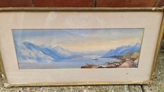 Continental Watercolour C 1827/37 Signed Moia in original Gesso Frame