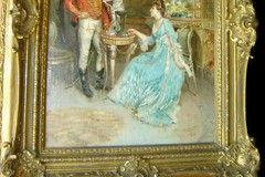 Antique Important Large Italian Oil Painting Signed Ettore Simonetti Rome C.1890