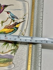 Alcora Made in Spain Tile Hummingbirds Art With Gold Trimming. Vintage Rare Uniq