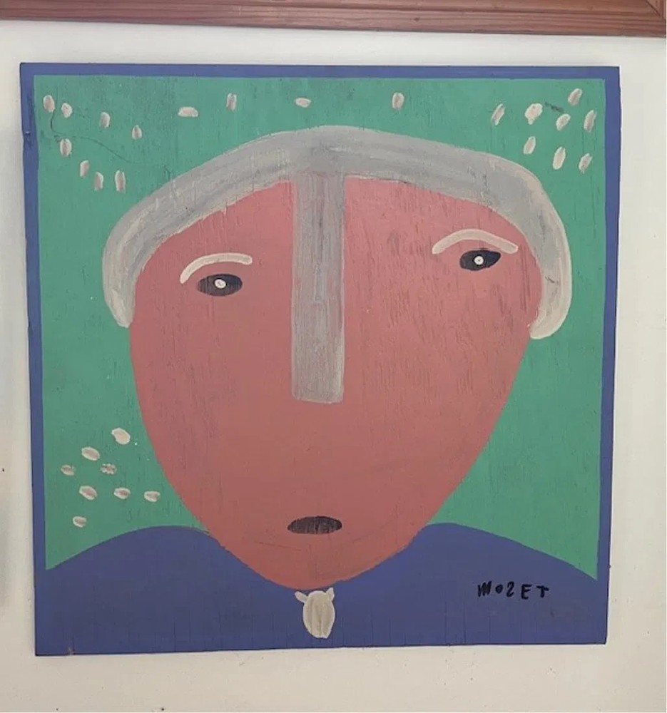 Mose Tolliver (1920-2006) George Washington Oil on Panel 24 x 20″