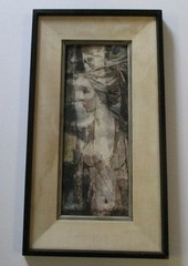 KERO ANTOYAN OIL PAINTING ABSTRACT EXPRESSIONISM PORTRAIT WOMAN BIRD MID CENTURY