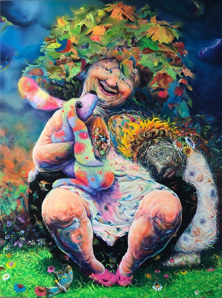 ALAIN DONATE SURREAL Oil Painting CANVAS Collectible ORIGINAL CUBAN ART 36″X48″