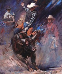 Cowboys bullfighting Oil painting wall Picture Art Printed on canvas L236