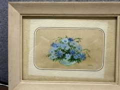 Lot of 3 Vintage Framed Floral Paintings Signed Kalke Flower Wall Art Decor