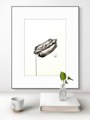 Original Abstract Expressionism 9×12 Hotdog Paper Handmade Signed Kitchen Art 20
