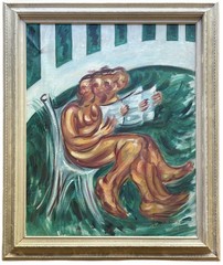 LORENZO PADILLA Cuban Artist Original Signed Vintage Oil Painting, Francis Bacon
