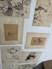 Antique Artist Portrait Drawing UNIDENTIFIED 1908 Famous California Party Rare