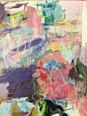 OOAK painting art Contemporary Abstract Expressionism Colorful Energetic byKatC