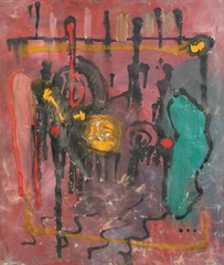 Vintage oil painting abstract composition