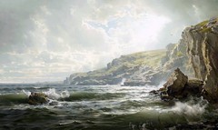 William Richards Crashing Waves Reproduction – Giclee Canvas/Paper/Stretched