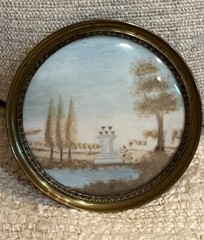 Antique Early Victorian 1830s Hair Memorial Portrait Miniature Love Token
