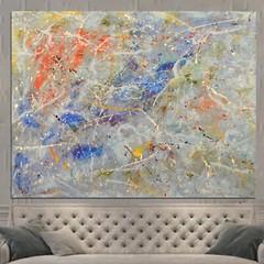 Pollock/Richter style￼ Professional Painting 81” X 62”(6ft 9in)Abstract Modern