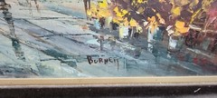 Listed Artist C.Burnett Large Oil Painting on Canvas Paris L’arc De Triomphe