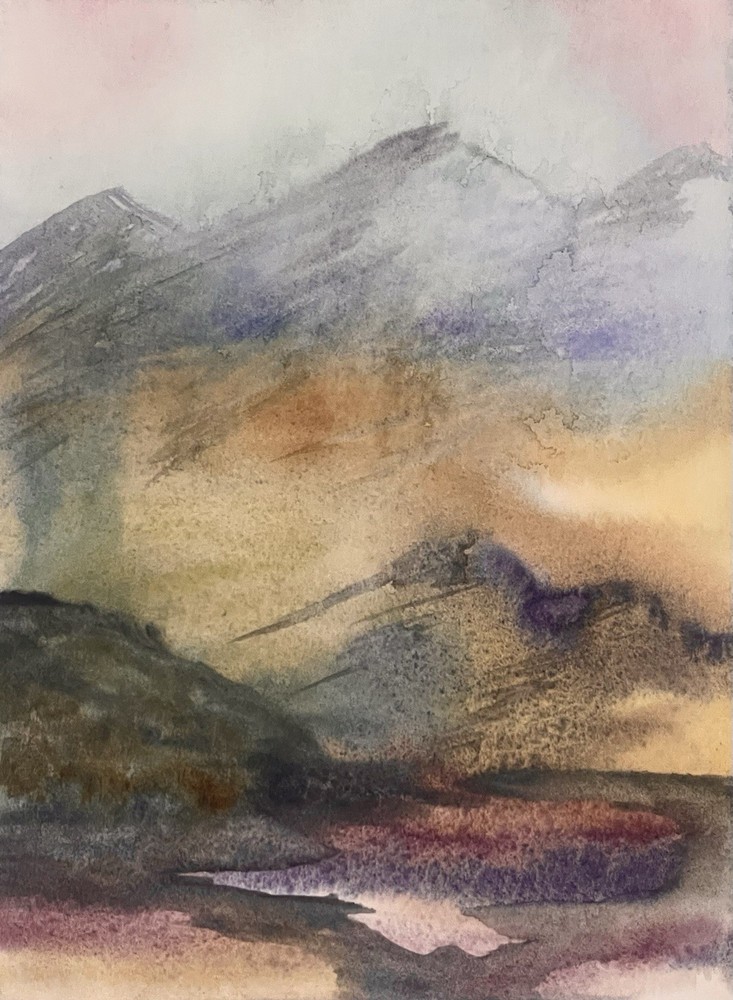 Original Watercolor Landscape Painting Signed By Heather Vilbrin Arist 7×10