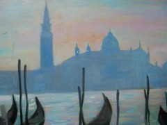 Nino Pippa Artist Painting Italy Venice S G Maggiore Seago Interest 24″X36″ COA