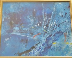 Marvelous Framed Masterpiece Outsider Art Abstract Acrylic Canvas Work