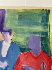 Vintage Expressionist Painting People Portrait Abstract Modernism Modernist